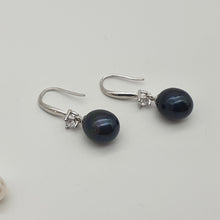 Load image into Gallery viewer, Multi_coloured Freshwater Pearl Hook Earrings, Sterling Silver
