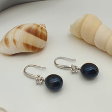 Load image into Gallery viewer, Multi_coloured Freshwater Pearl Hook Earrings, Sterling Silver

