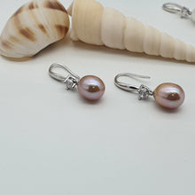 Load image into Gallery viewer, Multi_coloured Freshwater Pearl Hook Earrings, Sterling Silver
