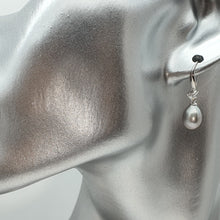 Load image into Gallery viewer, Multi_coloured Freshwater Pearl Hook Earrings, Sterling Silver
