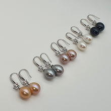 Load image into Gallery viewer, Multi_coloured Freshwater Pearl Hook Earrings, Sterling Silver
