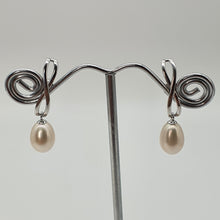 Load image into Gallery viewer, Freshwater Pearl Infinity Stud Earring, Sterling Silver
