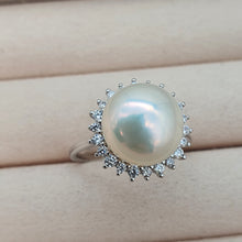 Load image into Gallery viewer, Large Freshwater Pearl ring, sterling silver
