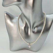 Load image into Gallery viewer, Feshwater Cultured Pearl Strand With Pendant , Sterling Silver Fower Clasp
