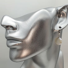 Load image into Gallery viewer, Coin Freshwater Pearl Hook Earrings, Sterling Silver
