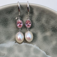 Load image into Gallery viewer, Freshwater Cultured Pearl pink Set, Sterling silver
