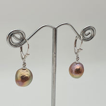 Load image into Gallery viewer, Edison Baroque Pearl Antique Hook Earrings, Sterling Silver
