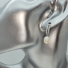 Load image into Gallery viewer, Freshwater Drop Pearl Bridal Earrings, Sterling Silver
