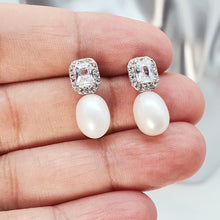 Load image into Gallery viewer, Freshwater Drop Pearl Earrings, Sterling Silver
