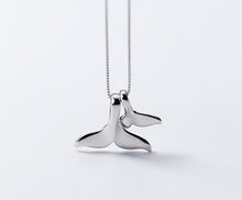 Load image into Gallery viewer, Whale Tail Pendant and Chain, Sterling Silver
